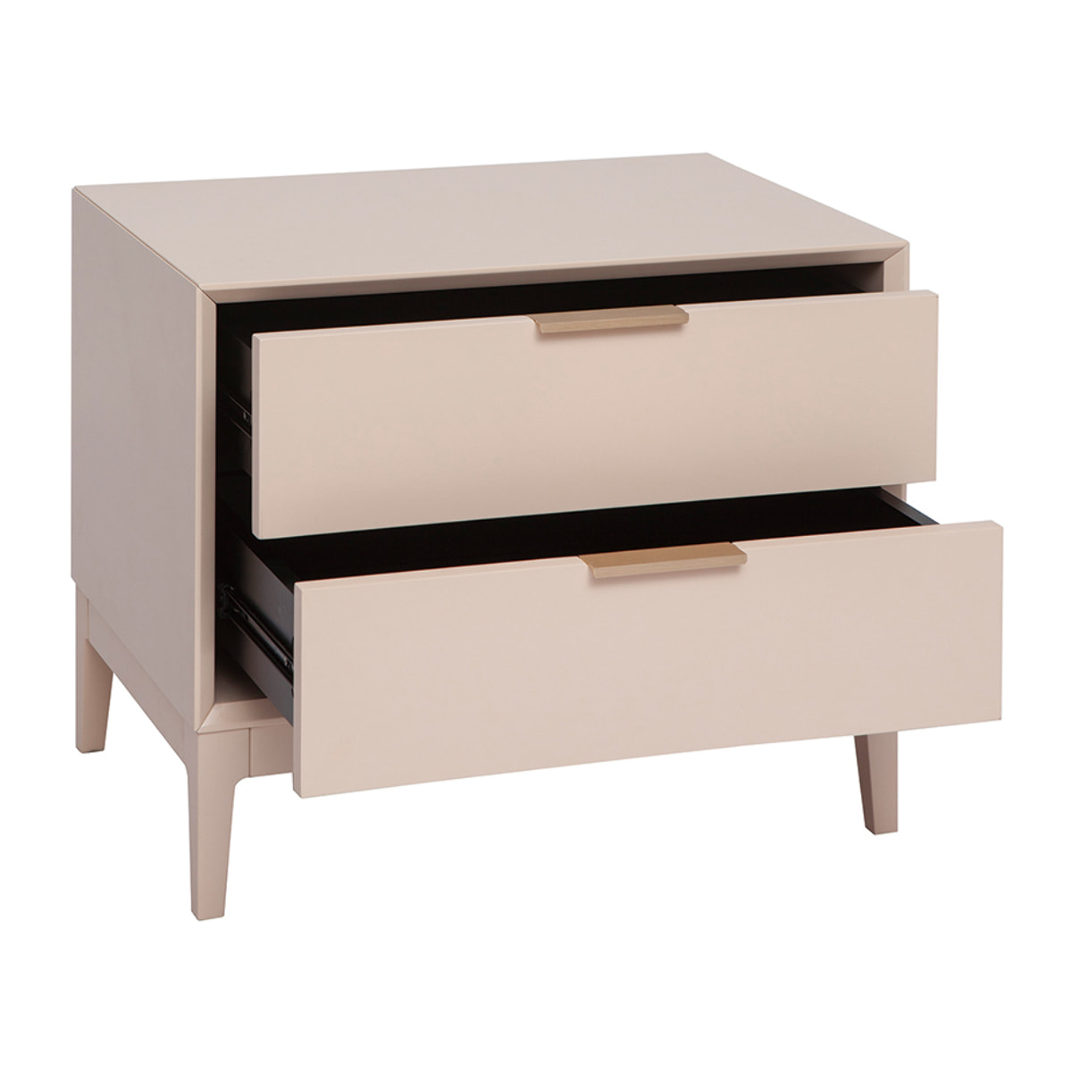 Tables de chevet rose et métal doré avec rangements (lot de 2) GIANA