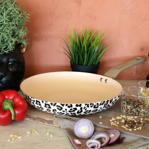 Poêle en aluminium 28cm motif léopard - tous feux LEOPARD