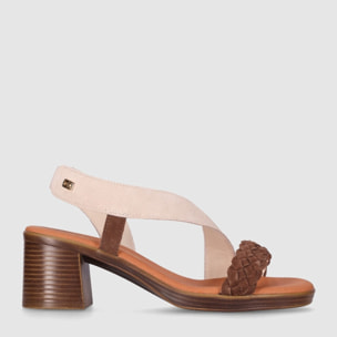 Sandalias de Serraje - Multi Marron - Tacón: 6 cm
