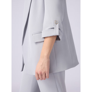 Oltre - Open blazer in fluid fabric - Gris