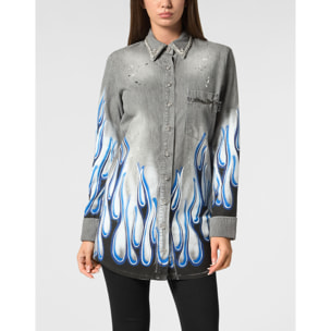 PHILIPP PLEIN Denim Shirt RACING