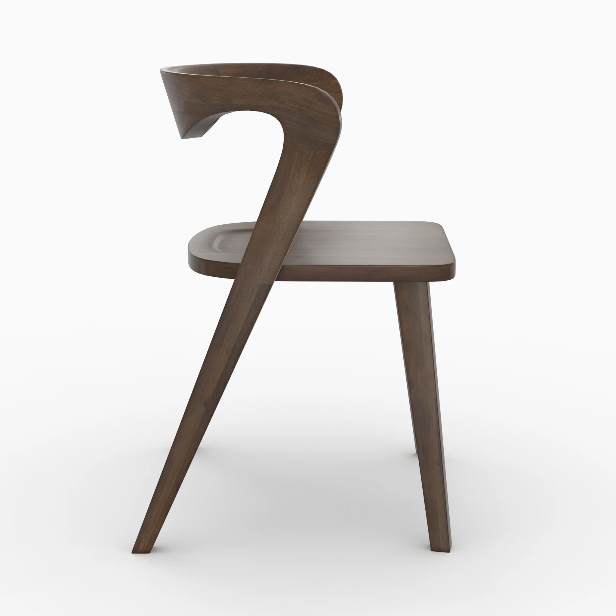 Chaise en bois d'hévéa foncé - Vega