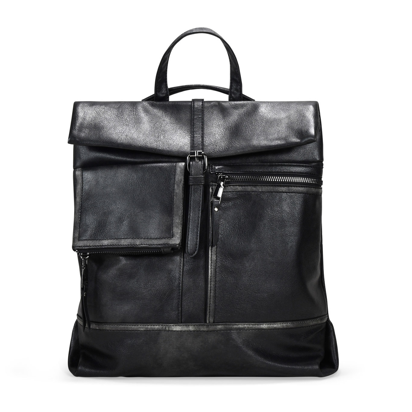 Mochila antirrobo negra con solapa decorativa