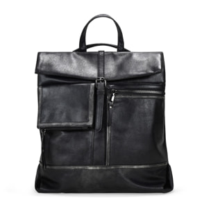 Mochila antirrobo negra con solapa decorativa