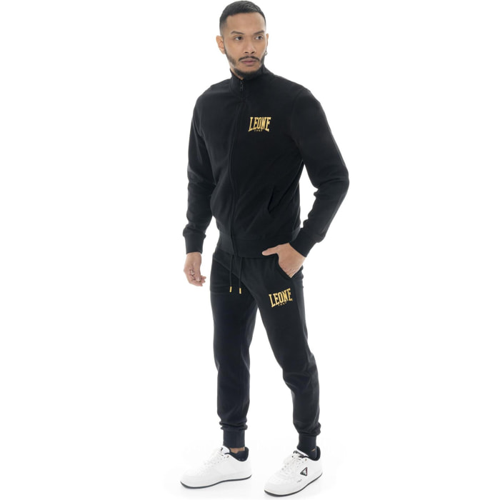 Chándal de hombre Leone HJ de algodón no perchado con cuello y cremallera