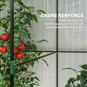 Serre de jardin 2,8 m² porte zippée 2 fenêtres acier PE blanc