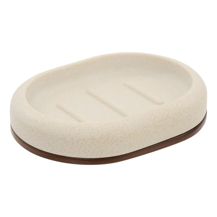 Porte-savon Argileo ovale 10x13cm beige