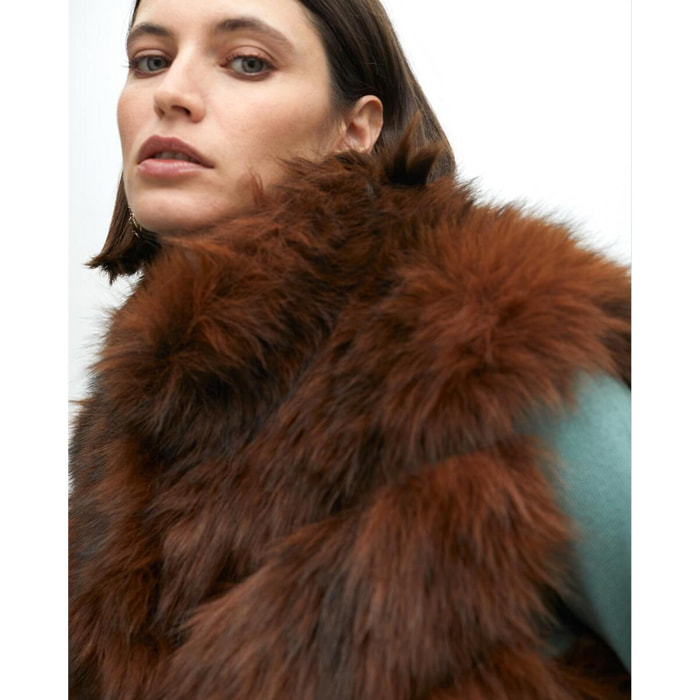 Gilet di Pelliccia con Stampa Interna