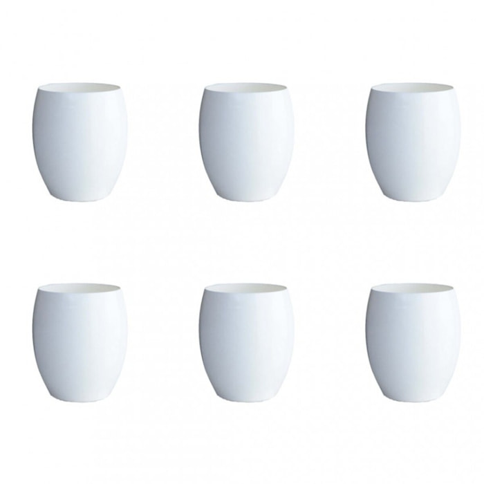 CHOPES BASSES BLANCHES EN ACRYLIQUE - LOT DE 6