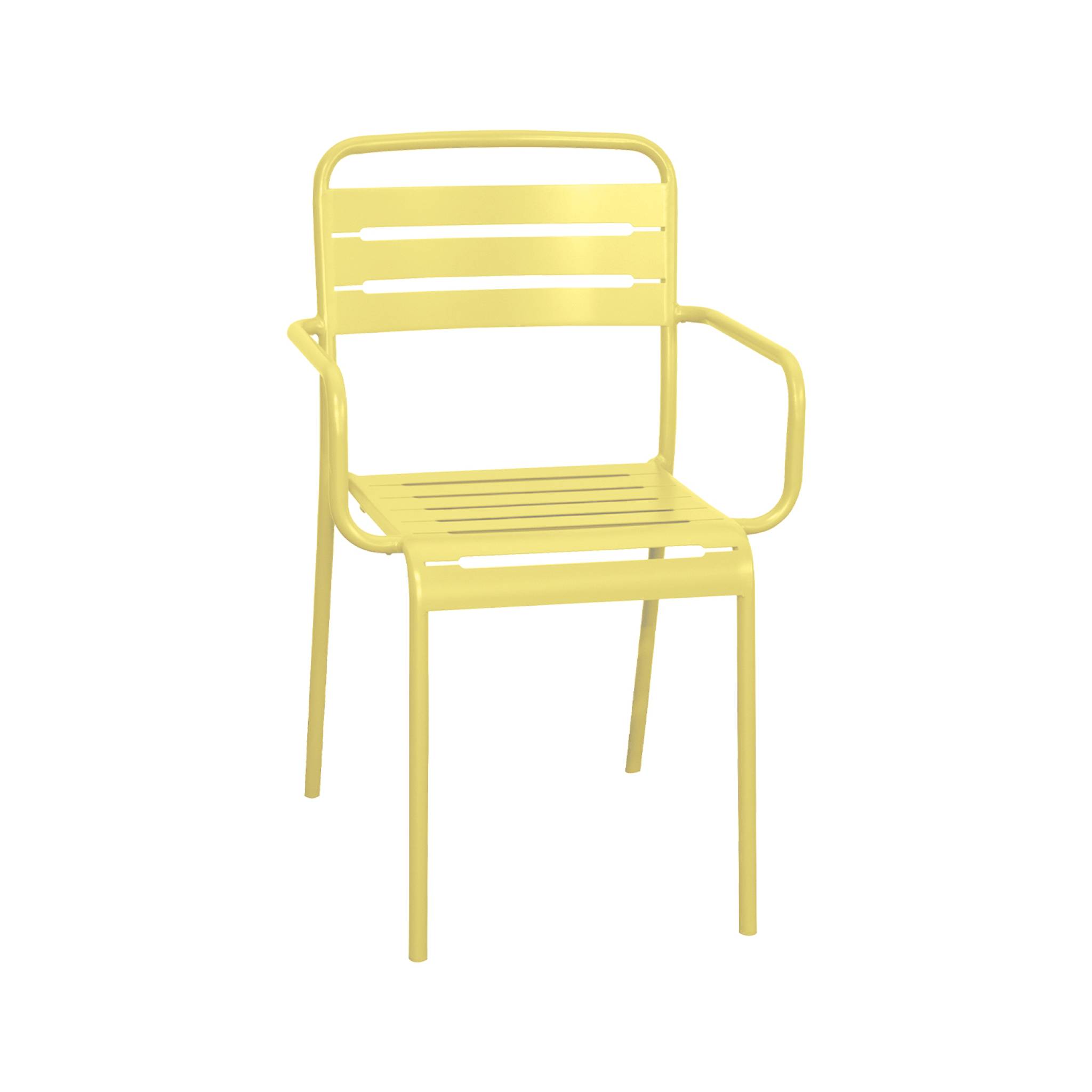 Lot de 2 fauteuils de jardin acier. 2 places. jaune. Amelia. L50.4 X P53 X H79.5cm