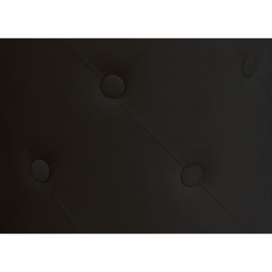 Pouf Poggiapiedi Rotondo Seduta In Velluto Velvet Chic Nero