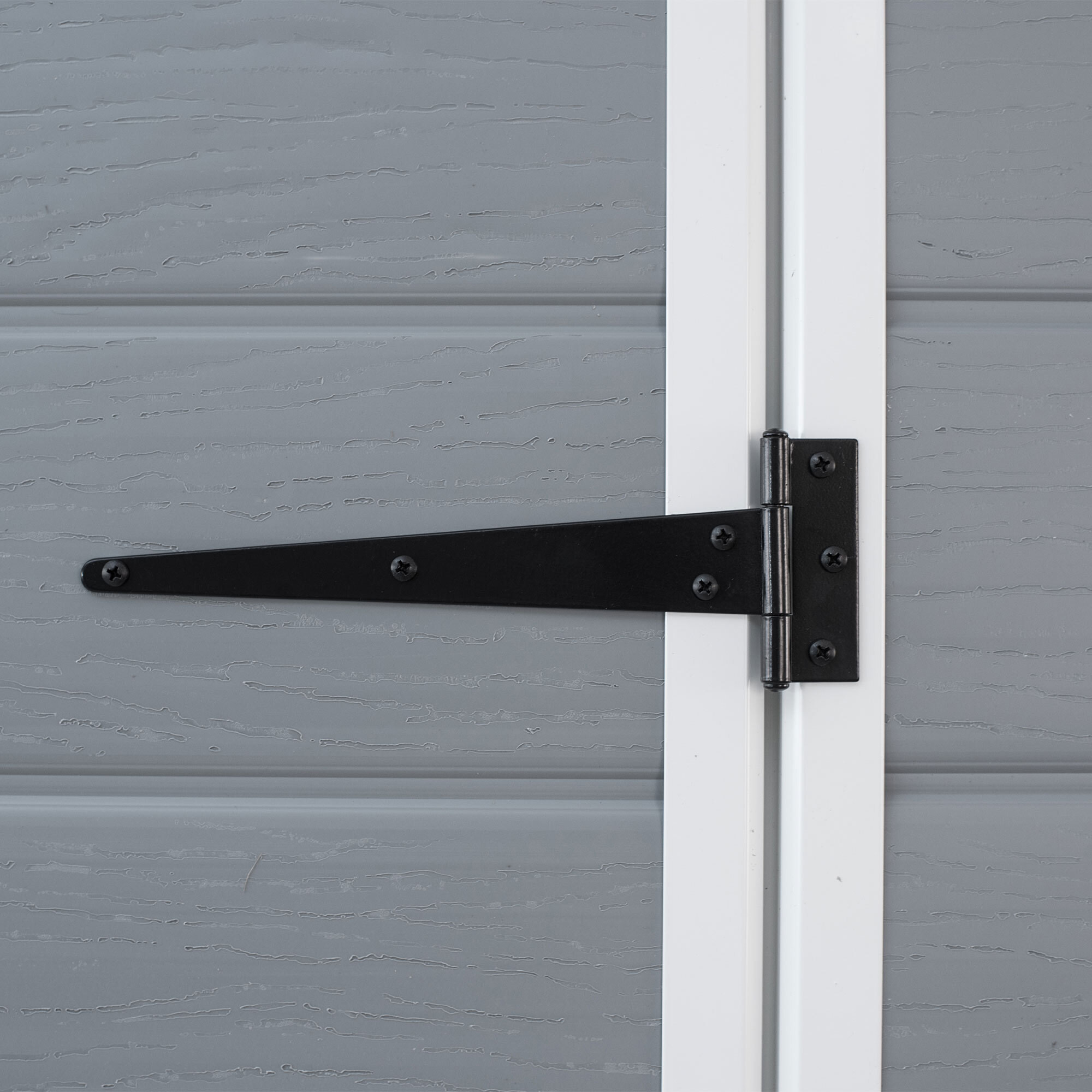 Manor Pent 6x4- Casetta da Giardino 183,50x200,50x111 cm 1 Anta per deposito attrezzi finitura effetto legno graffiato in Resina Grigio