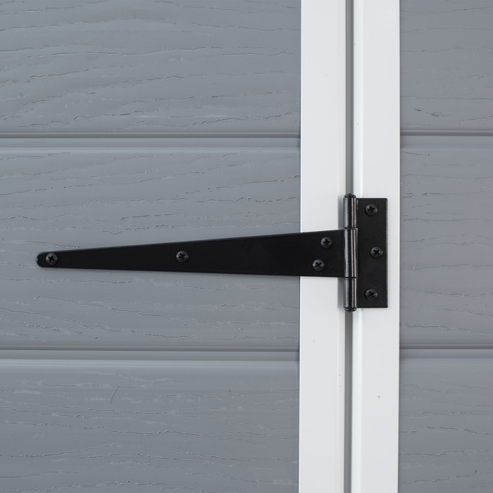 Manor Pent 6x4- Casetta da Giardino 183,50x200,50x111 cm 1 Anta per deposito attrezzi finitura effetto legno graffiato in Resina Grigio