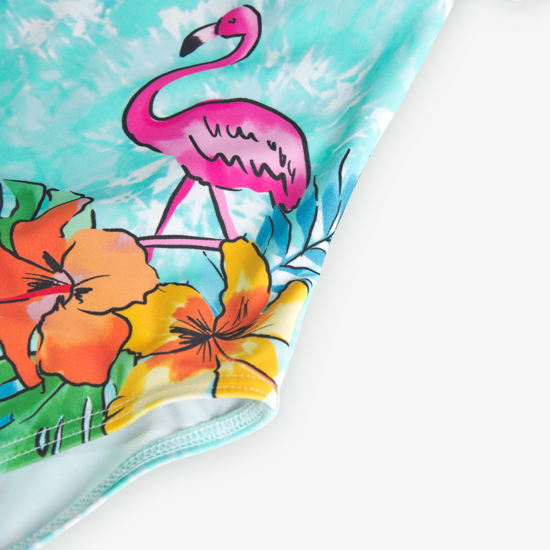 Bañador estampado niña, algodón, estampado, azul claro