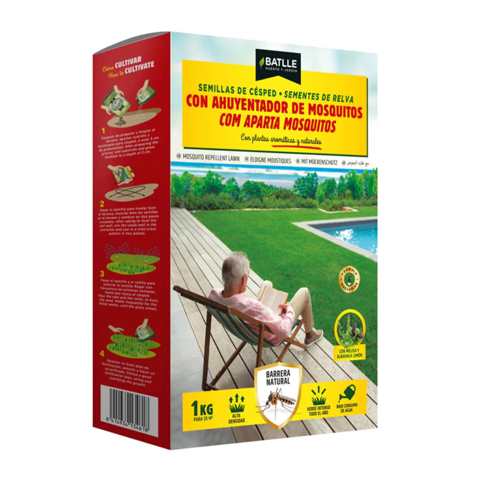 Semillas césped ahuyentador de mosquitos Batlle 1 kg
