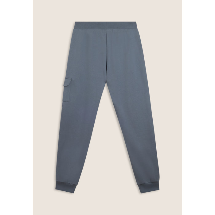 Pantaloni in felpa con tasca cargo e fondo a polsino