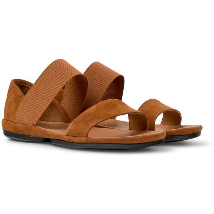 Sandalias - CAMPER Right Nina - Marron - Cuero Nubuck
