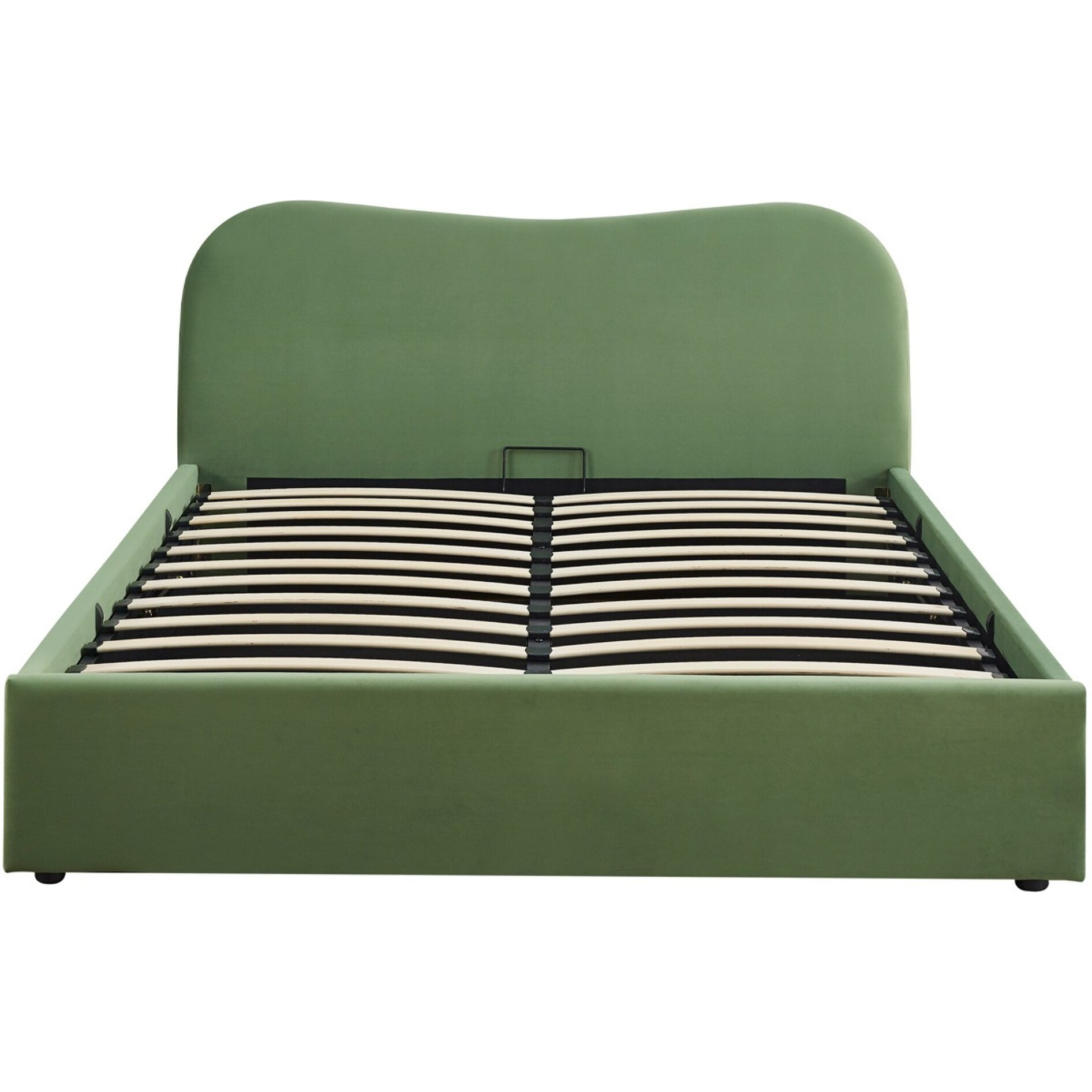 Lit coffre avec tête de lit en velours - SUZON