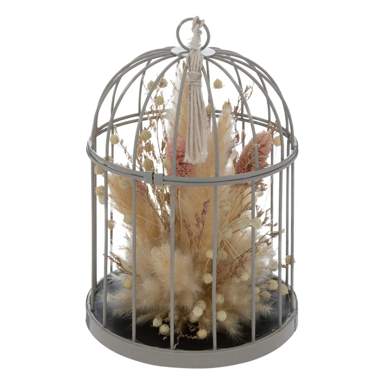 Cage "Lumière d'hiver" en métal H20cm gris