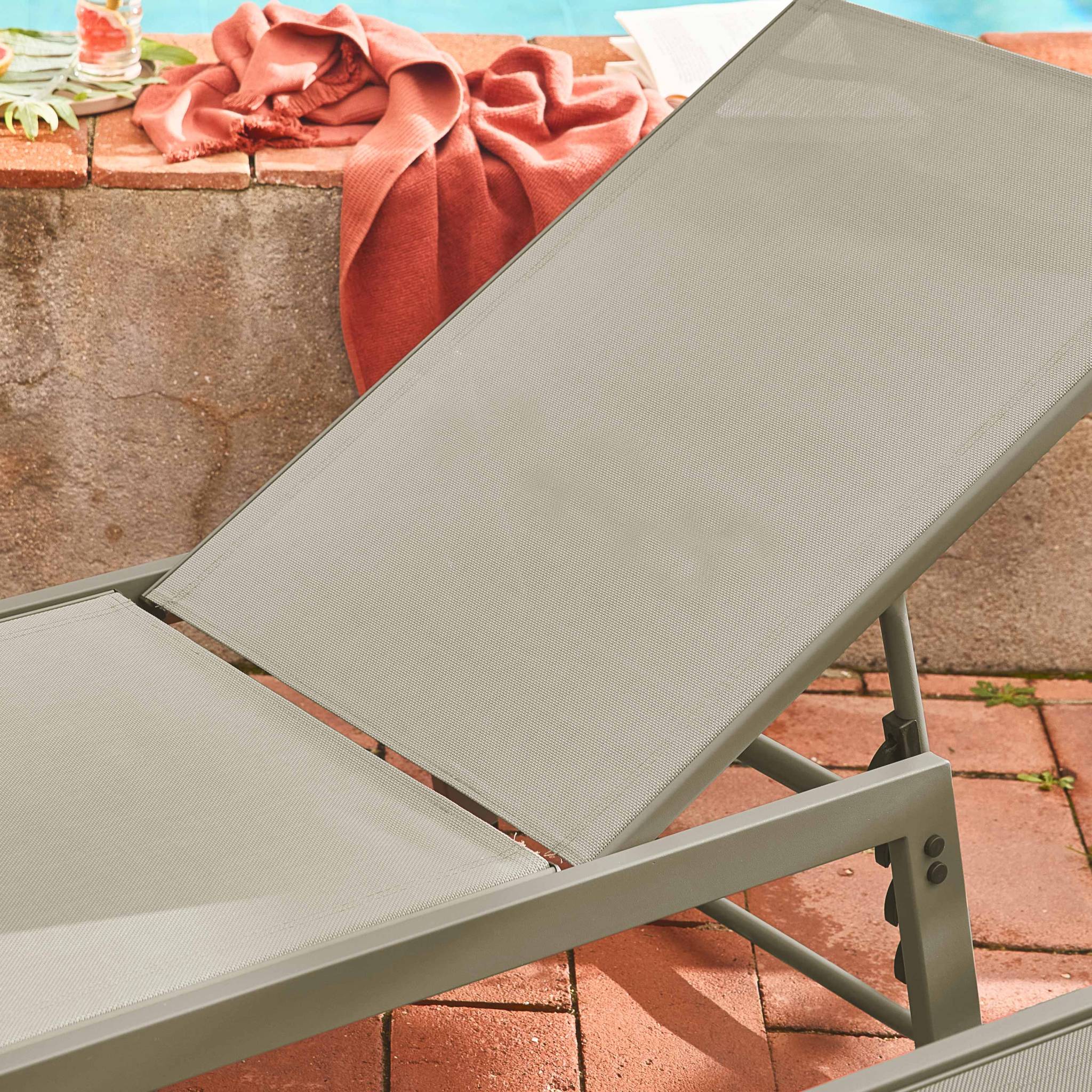 Transat acier multi positions (lot de 2) FLORA