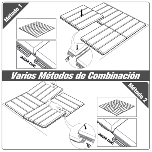 Outsunny Baldosas Cuadradas para Suelos Antideslizantes Exteriores Interiores Paquete de 9 Piezas 0.81 m² 30x30 cm Gris Oscuro