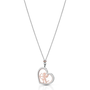 Collana Hiriwa 925 Cuore Argento Bicolore