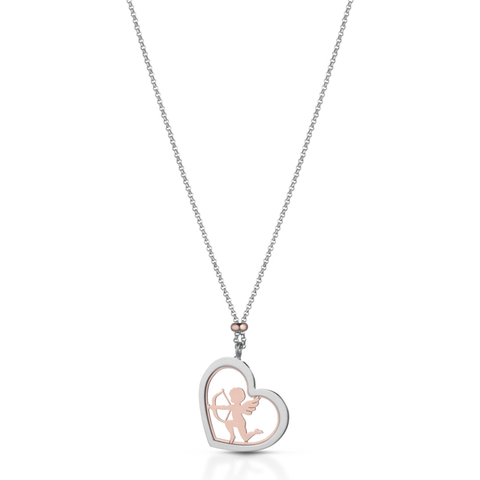 Collana Hiriwa 925 Cuore Argento Bicolore