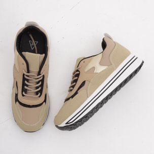 SNEAKERS CHOCOLA' COLOUR BLOCK CAMEL