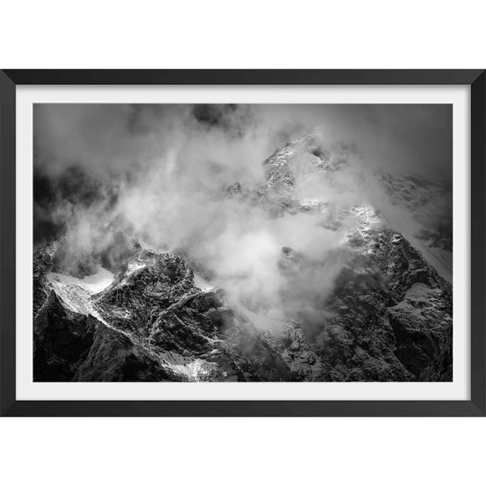 Affiche photo au sommet de la jarjatte Affiche + cadre en bois - Noir