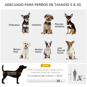 Cochecito Perros Plegable de Tela Nylon 75x45x97cm Gris