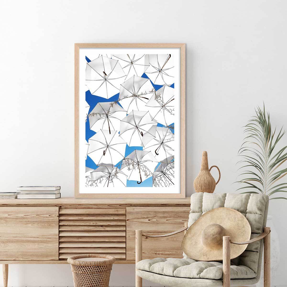Affiche poster ombrella Affiche + cadre en bois - Chêne