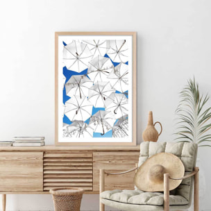 Affiche poster ombrella Affiche + cadre en bois - Chêne