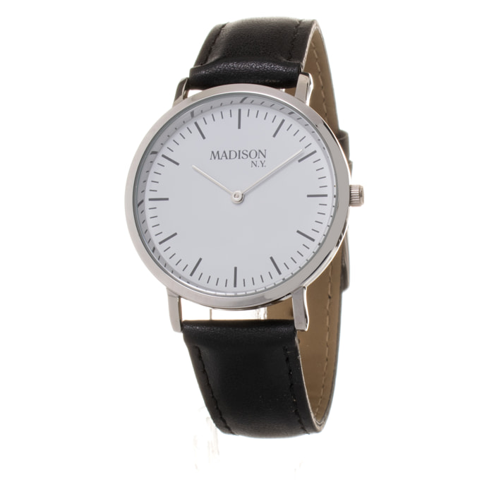 Reloj Madison L490B-PN Unisex Analogico Cuarzo con Correa de Piel sintetica