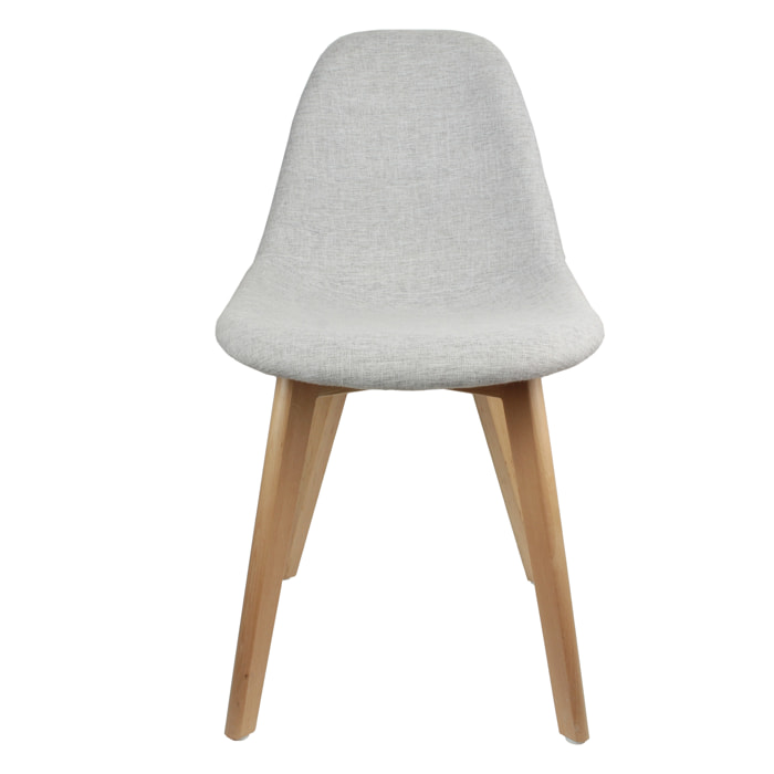 Chaise Scandinave En Tissu Grise - Lot De 2