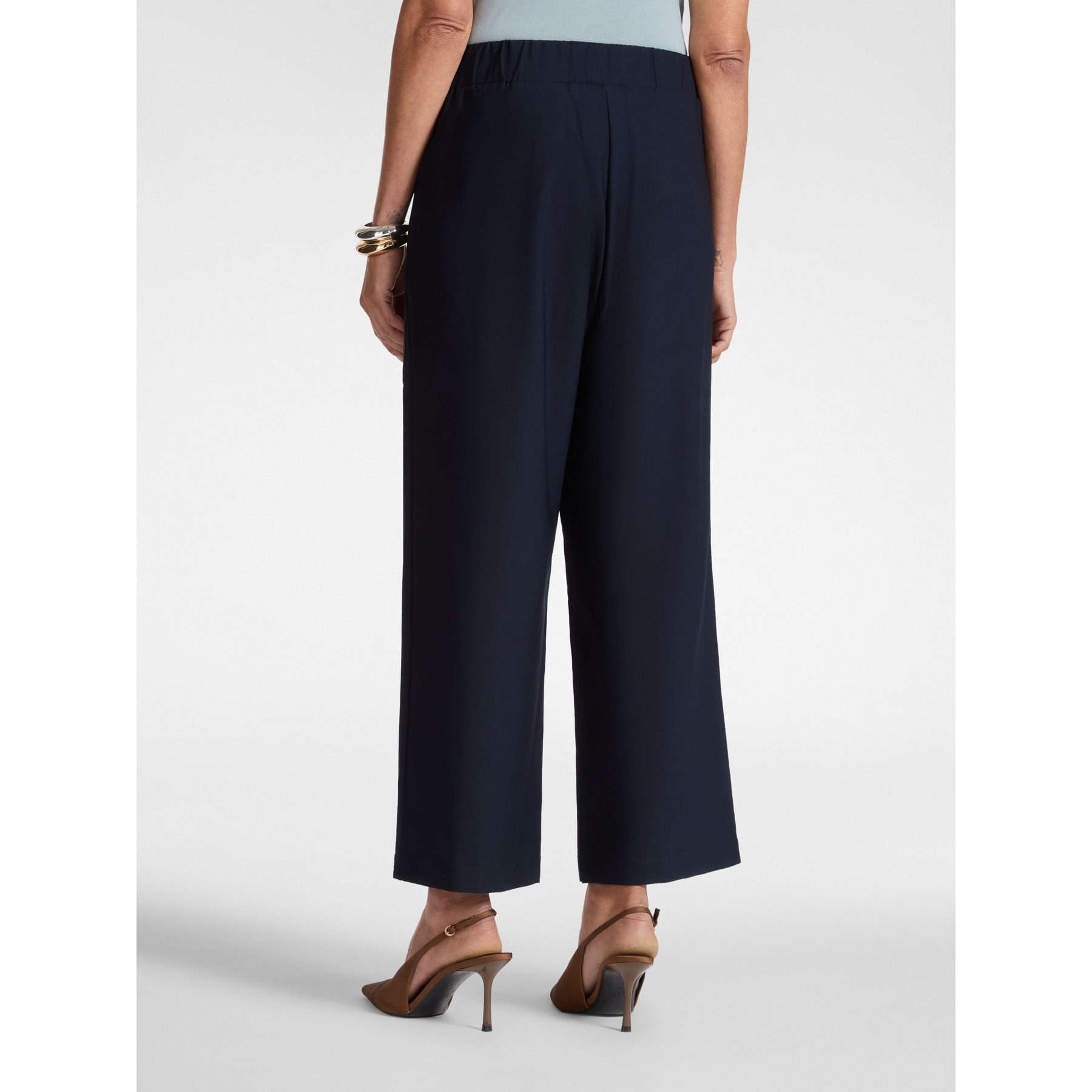 Elena Mirò - Pantalones amplios con pliegues - Azul