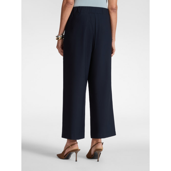 Elena Mirò - Pantalones amplios con pliegues - Azul