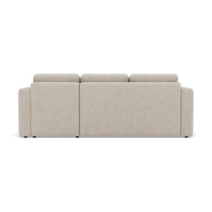 Canopy - canapé d'angle réversible 4 places convertible avec coffre en velours côtelé - Beige