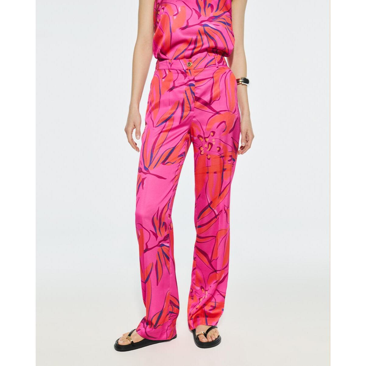 Pantaloni Fluidi Stampa Floreale