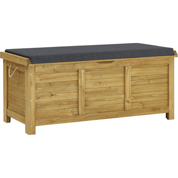 Coffre de jardin "Gana" en bois - 125 x 60 x 55 cm - Marron