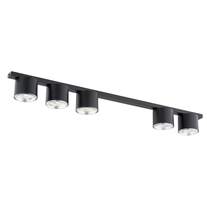 Faretto da soffitto Nano in acciaio nero