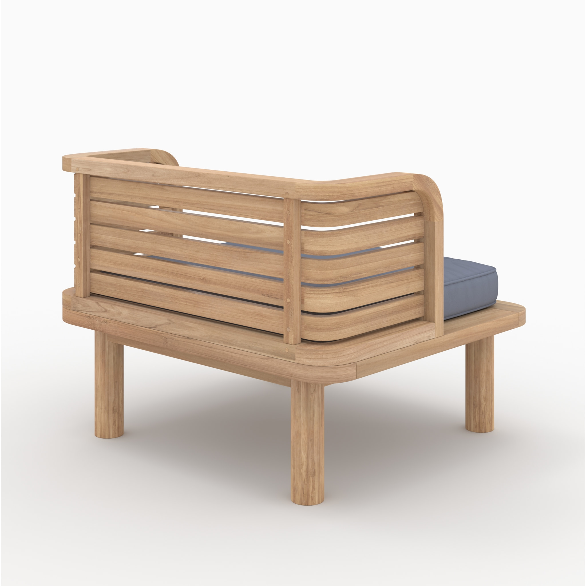 Fauteuil de jardin en teck et coussins gris - Kilda