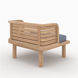 Fauteuil de jardin en teck et coussins gris - Kilda