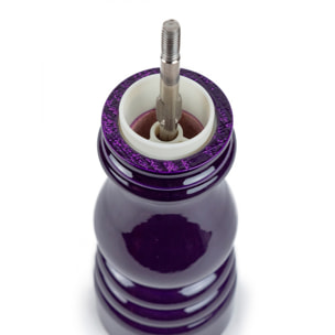 Moulin à sel manuel en bois laqué, aubergine, 18 cm - 7in. Paris