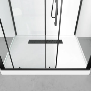 Cabine de douche 115x90x210 cm avec receveur + bonde 90mm + Grille linéaire - FACTORY 2