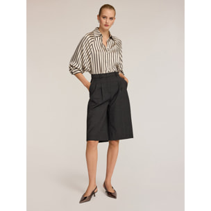 Motivi - Bermudas de talle alto con costuras - Gris