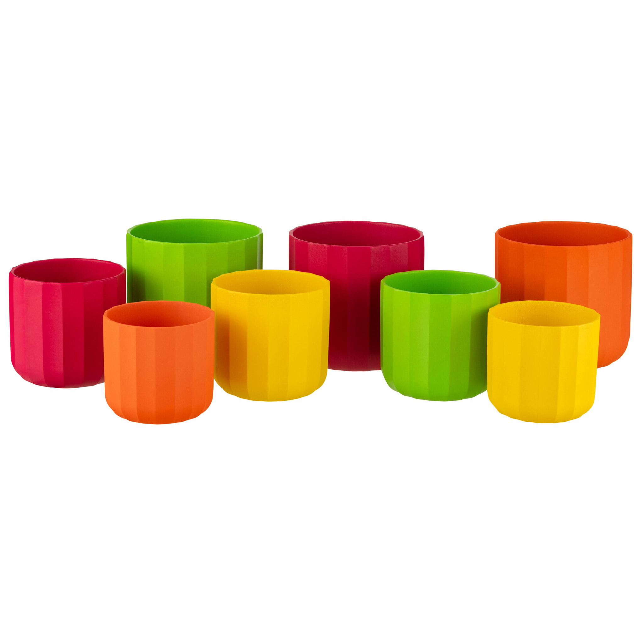 J-Line cache-pot Summer - céramique - rose - large - 2 pièces - Ø 18.5 cm