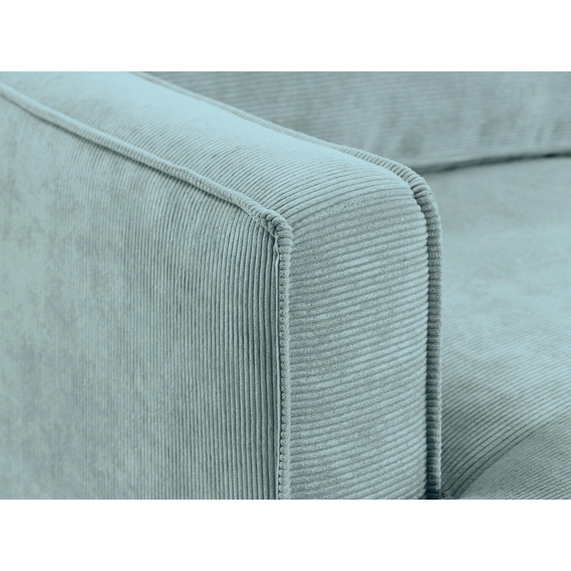 Jake - canapé panoramique d'angle droit - convertible avec coffre - 7 places - en velours côtelé - Bleu