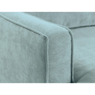 Jake - canapé panoramique d'angle droit - convertible avec coffre - 7 places - en velours côtelé - Bleu