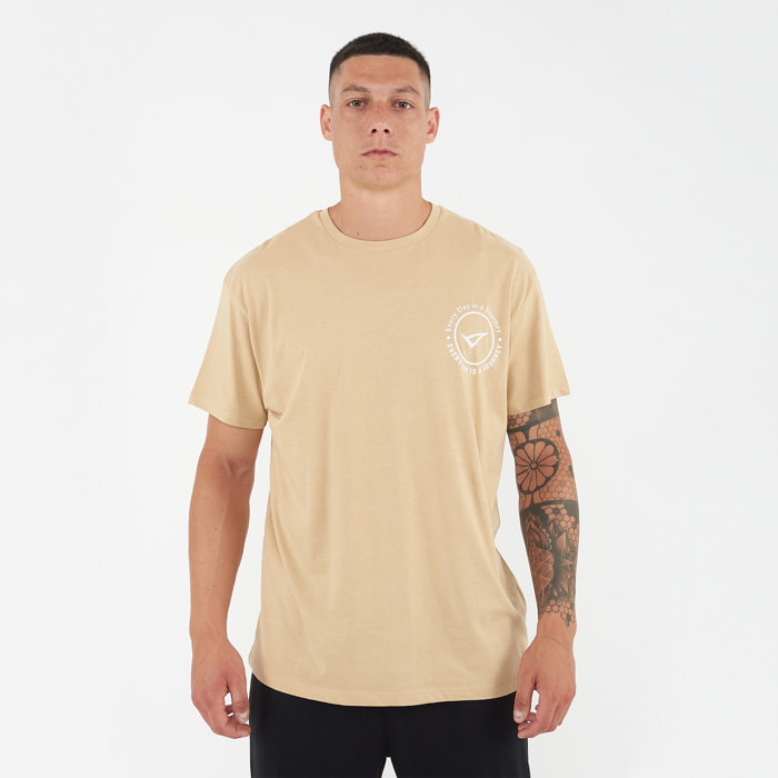 T-shirt in cotone da uomo TRAVELER beige