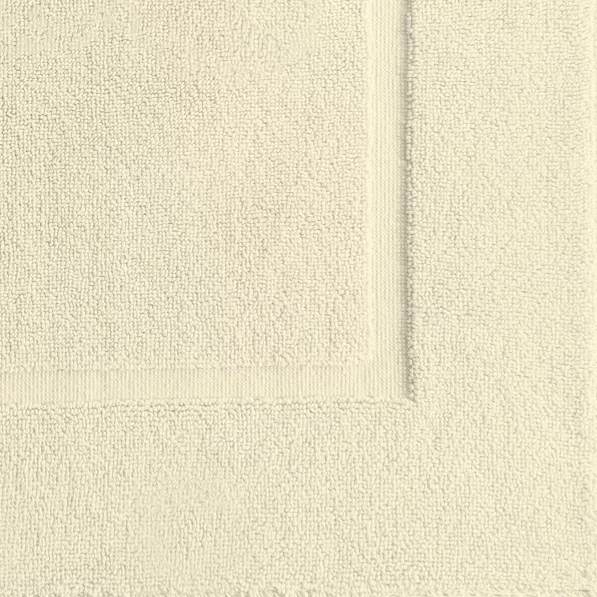 Tapis de bain pur coton 850 g/m² uni ecru Vitae blanc casse